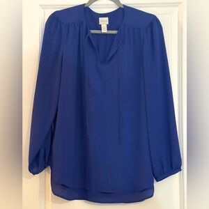 Chico's Blue Relaxed Blouse with Long Sleeves